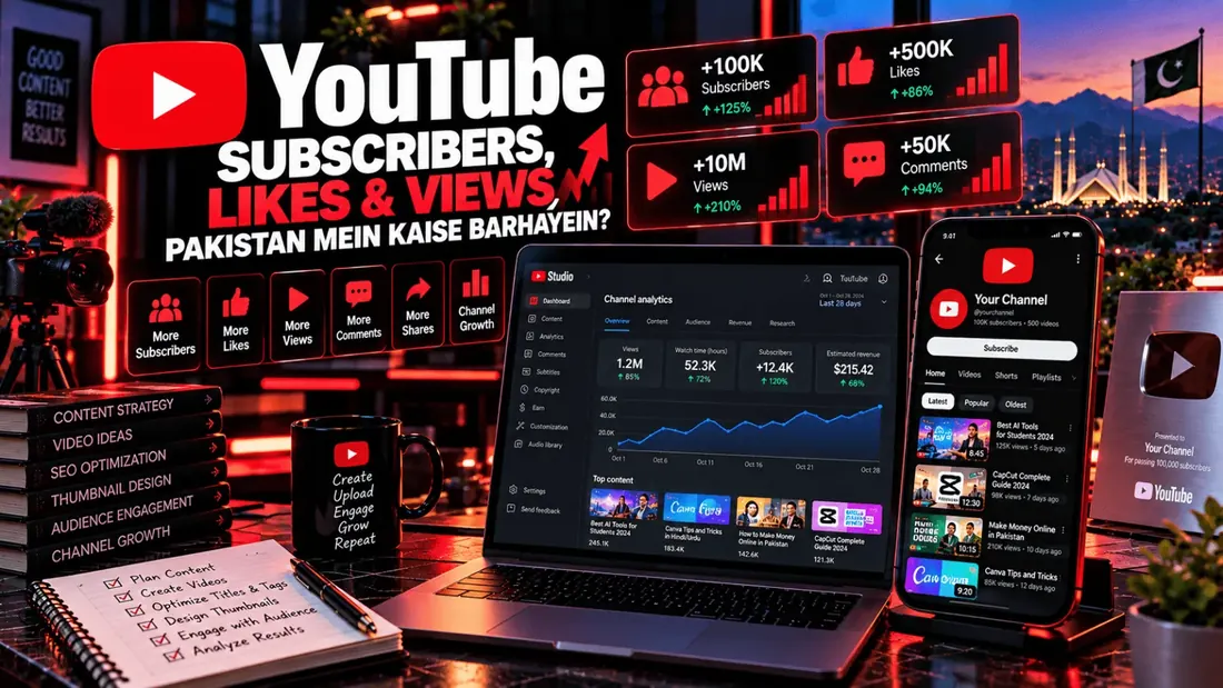 YouTube Subscribers, Likes & Views Pakistan Mein Kaise Barhayein?