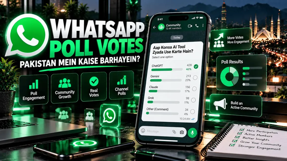 WhatsApp Poll Votes Pakistan Mein Kaise Barhayein?