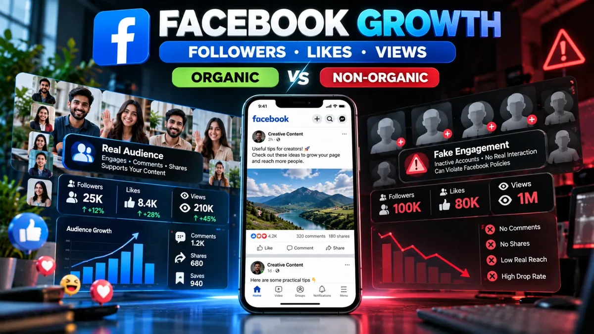 Facebook Followers, Likes & Views: Organic vs Non-Organic