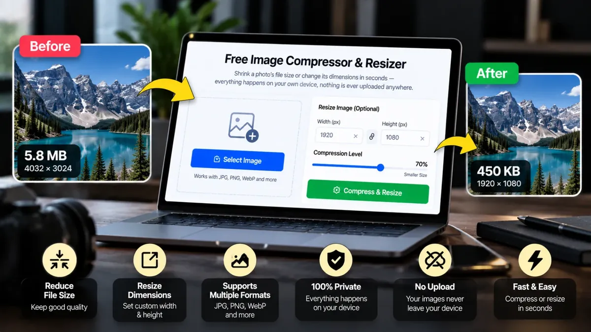Free Image Compressor & Resizer: Photo Ka Size Aur Dimensions Kaise Kam Karein?