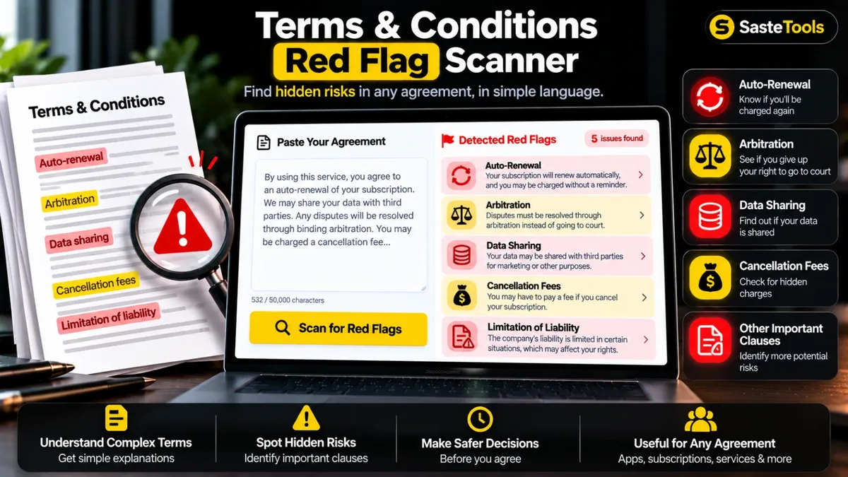 Terms & Conditions Red Flag Scanner: Agreement Mein Hidden Risks Kaise Check Karein?