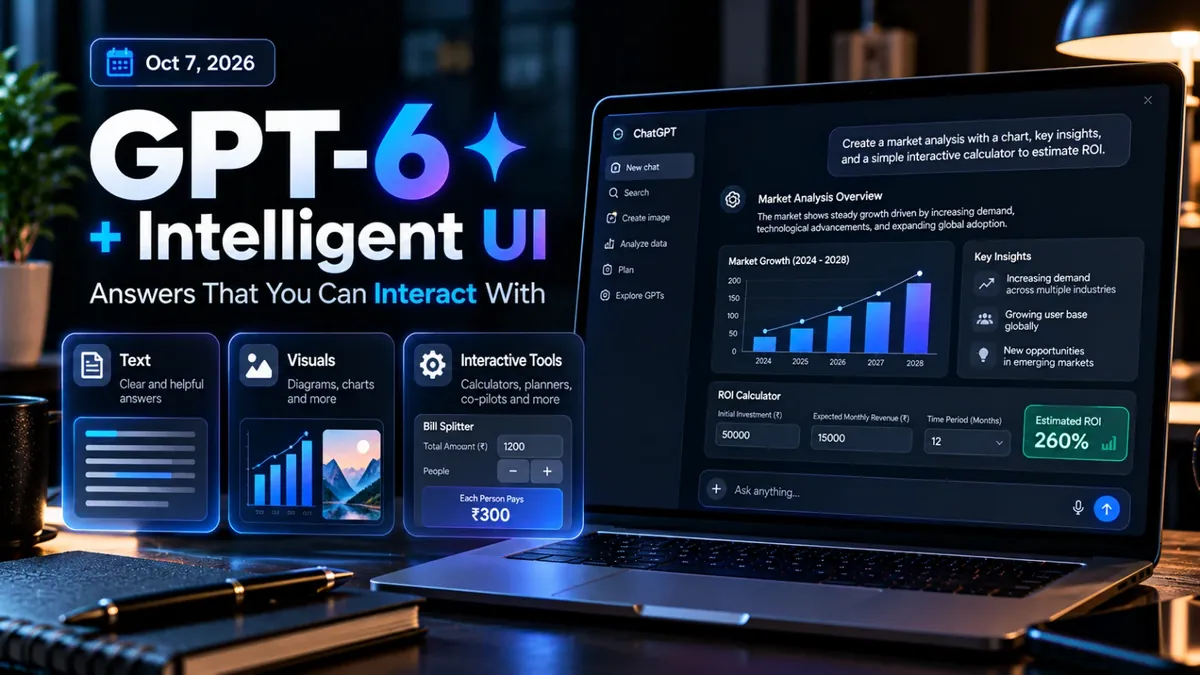 GPT-6 Aur Intelligent UI: ChatGPT Ab Sirf Answer Nahi, Interactive Tools Bhi Banata Hai